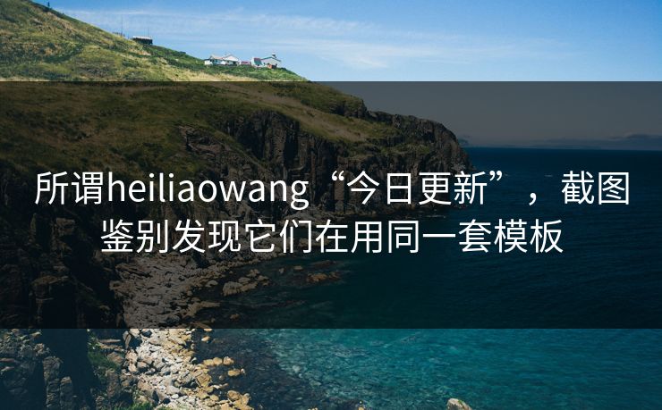 所谓heiliaowang“今日更新”，截图鉴别发现它们在用同一套模板